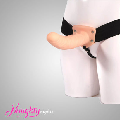 Size Extension Hollow Strap On Dildo For Men - Skin